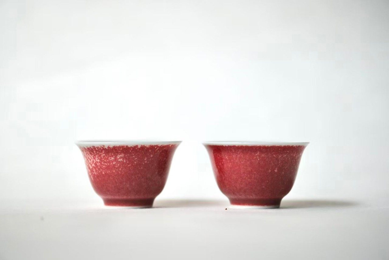 陸寿義 Lu Shouyi - 景徳鎮 紅釉杯 cup