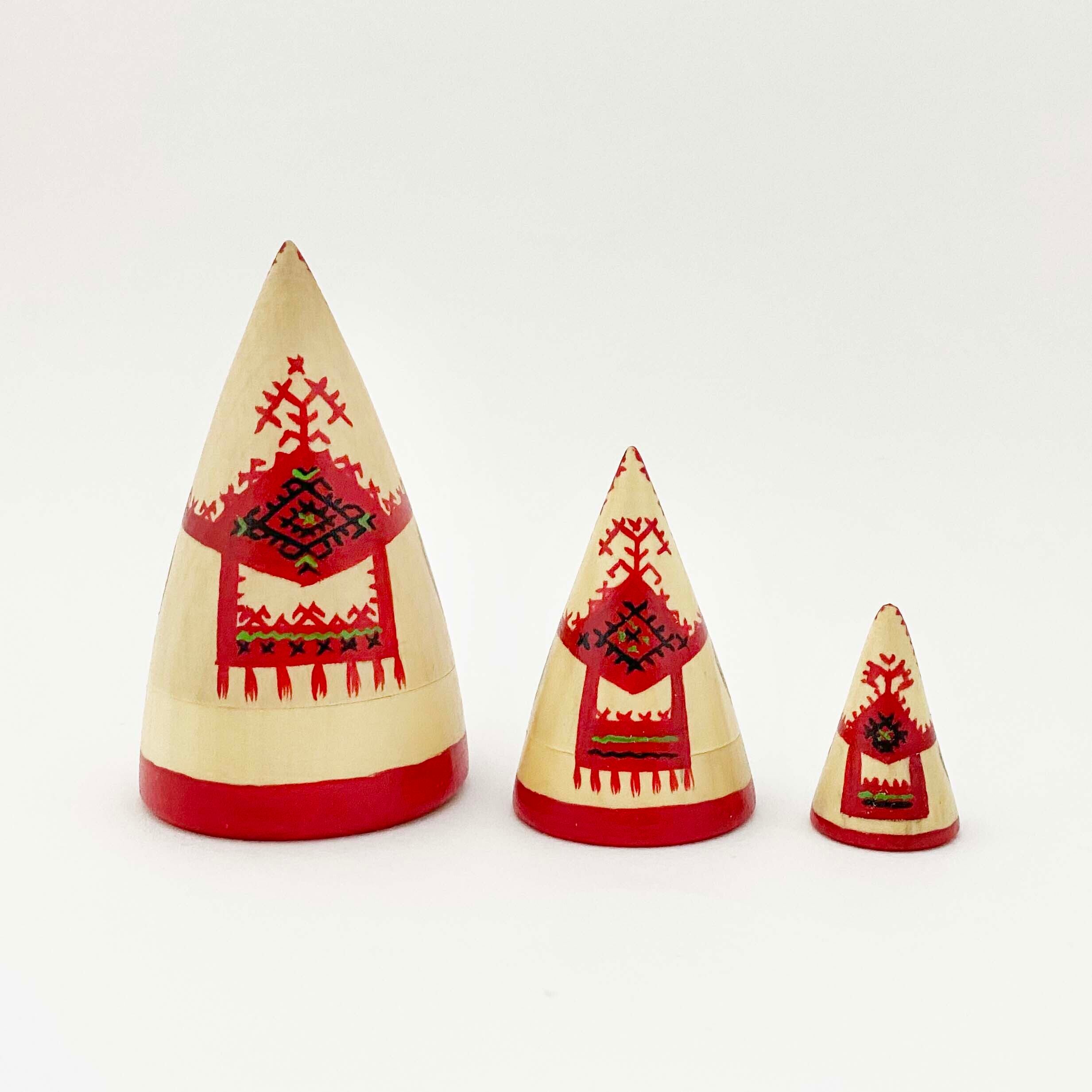 マリエル共和国マトリョーシカ(円錐木地 / 3個組)