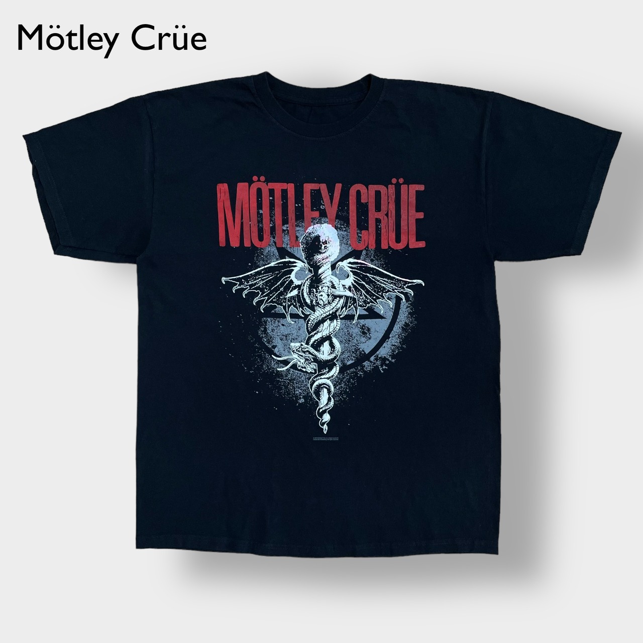 【MOTLEY CRUE】バンドTシャツ オフィシャル 公式 プリント ロゴ バンt ロックt 黒t モトリークルー ヘヴィメタ コピーライト2018 半袖 夏物 US古着