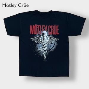 【MOTLEY CRUE】バンドTシャツ オフィシャル 公式 プリント ロゴ バンt ロックt 黒t モトリークルー ヘヴィメタ コピーライト2018 半袖 夏物 US古着