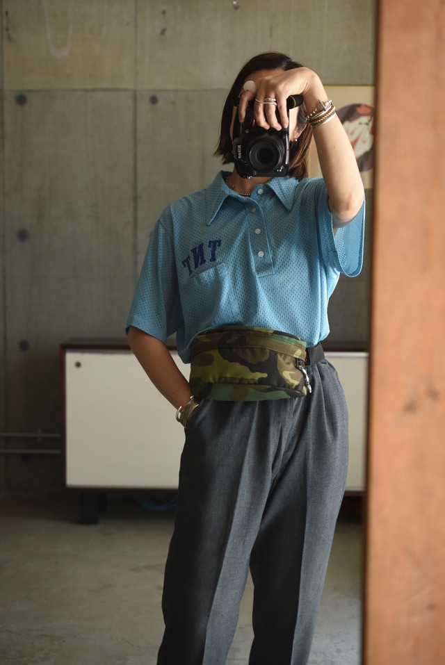OK／70's "Swingster" mesh polo shirt