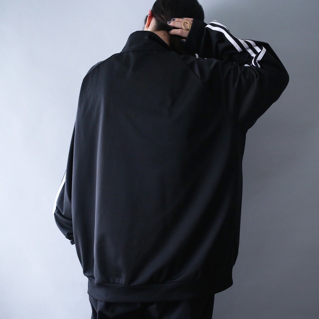 "adidas" black×white good coloring XXL over silhouette track jacket