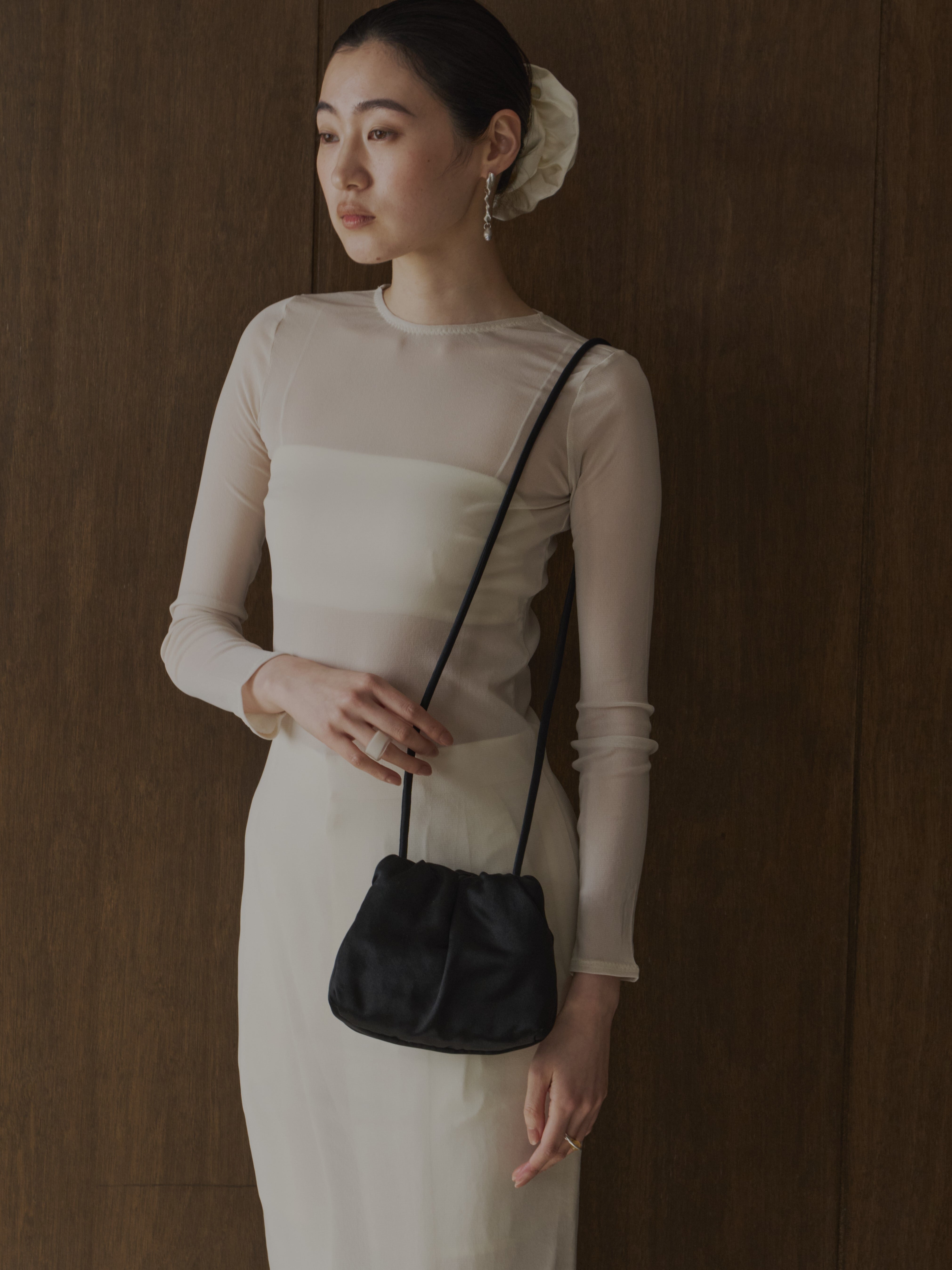 Cotton Silk Satin Shoulder Bag / コットンシルクサテン ショルダー