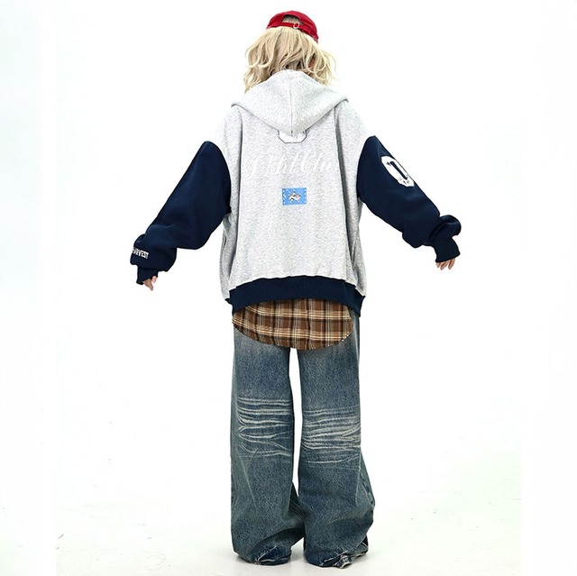 ホースグラフィックレタリングジップフーディ 2col   R01004