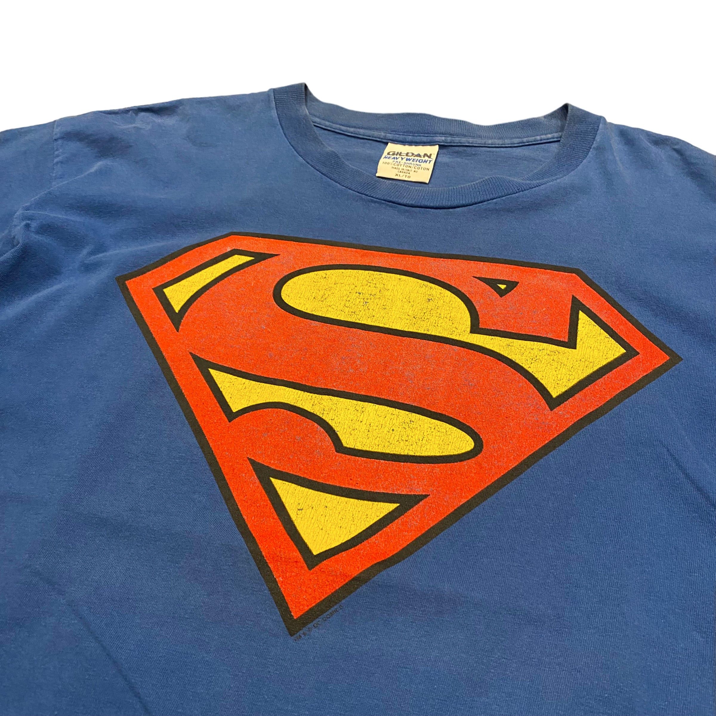 90's ”Superman” Logo Printed T-Shirt XL / 映画 スーパーマン