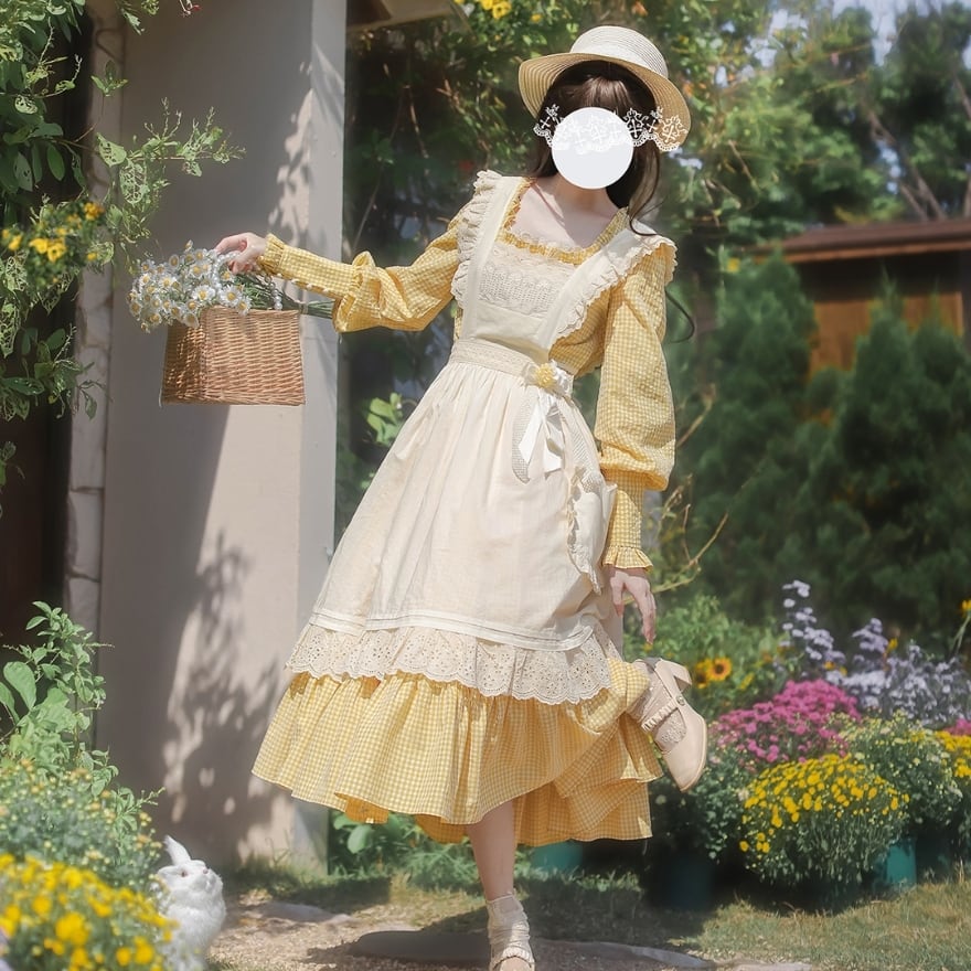 メイド クラロリ エプロン レトロ 控えめ