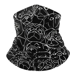 Scarf mask  --pug crowd--　　cap-10