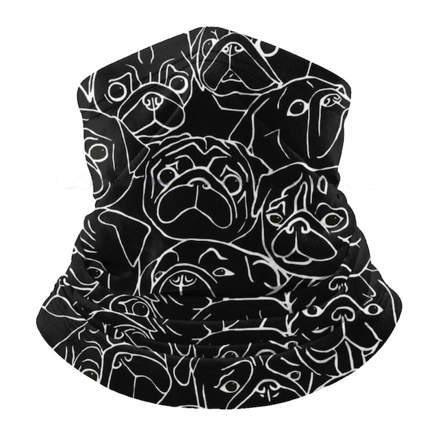 Scarf mask  --pug crowd--　　cap-10