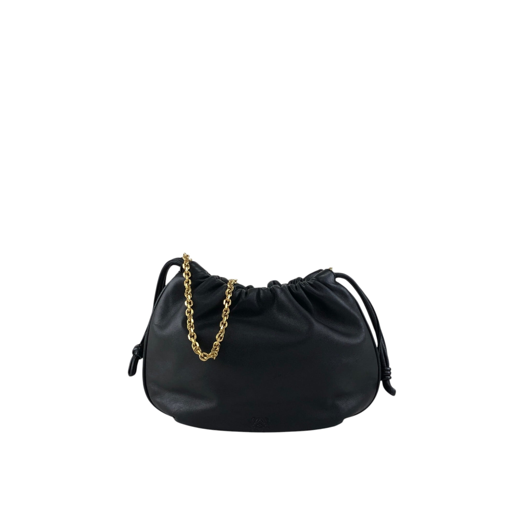 LOEWE ロエベ ショルダーバッグ ブラック アナグラム レザー チェーン