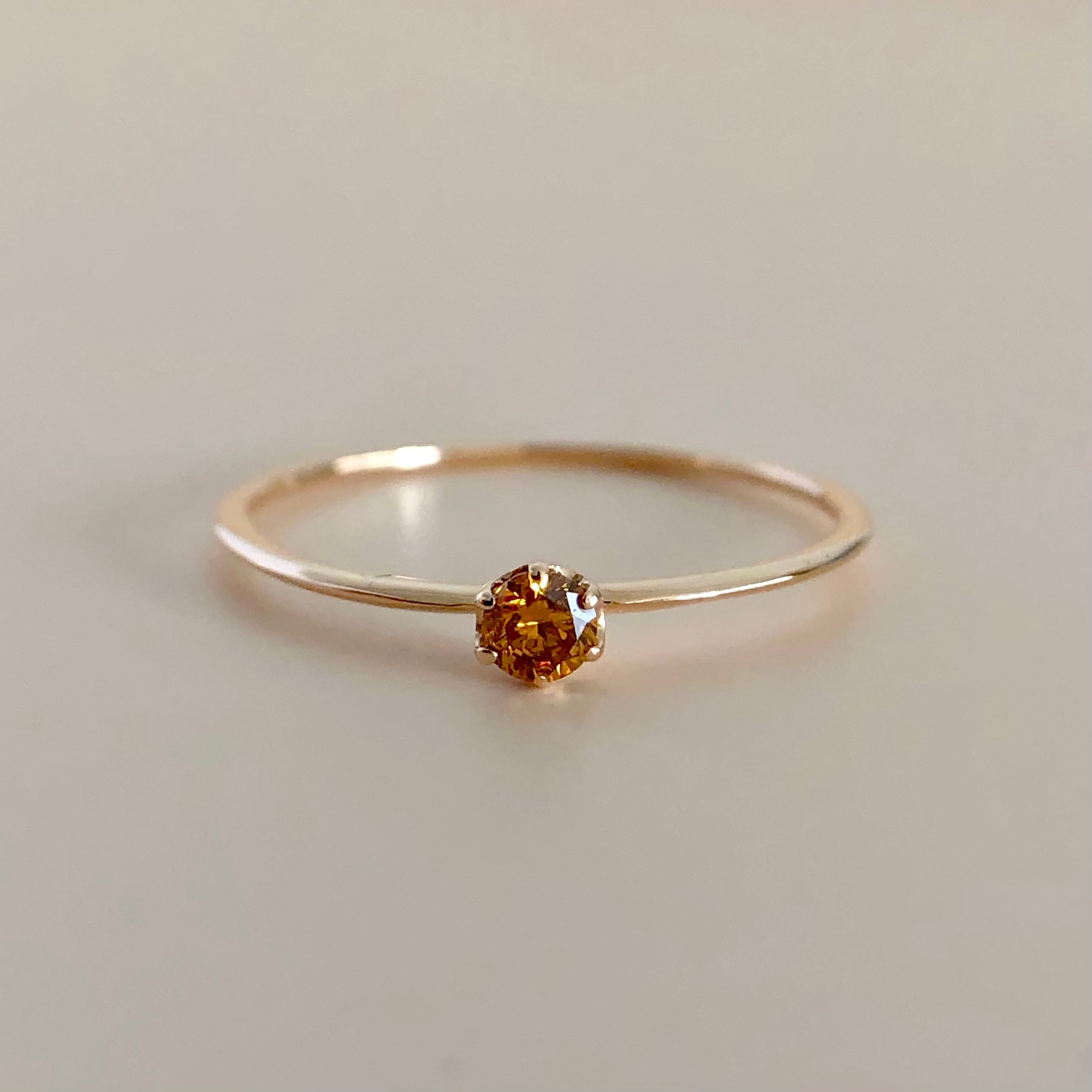 オレンジッシュブラウン ダイヤモンド ミルククラウン リング 0.07ct K18ピンクゴールド チェカ 鑑別書 | cheka Diamond & Jewelry powered by BASE