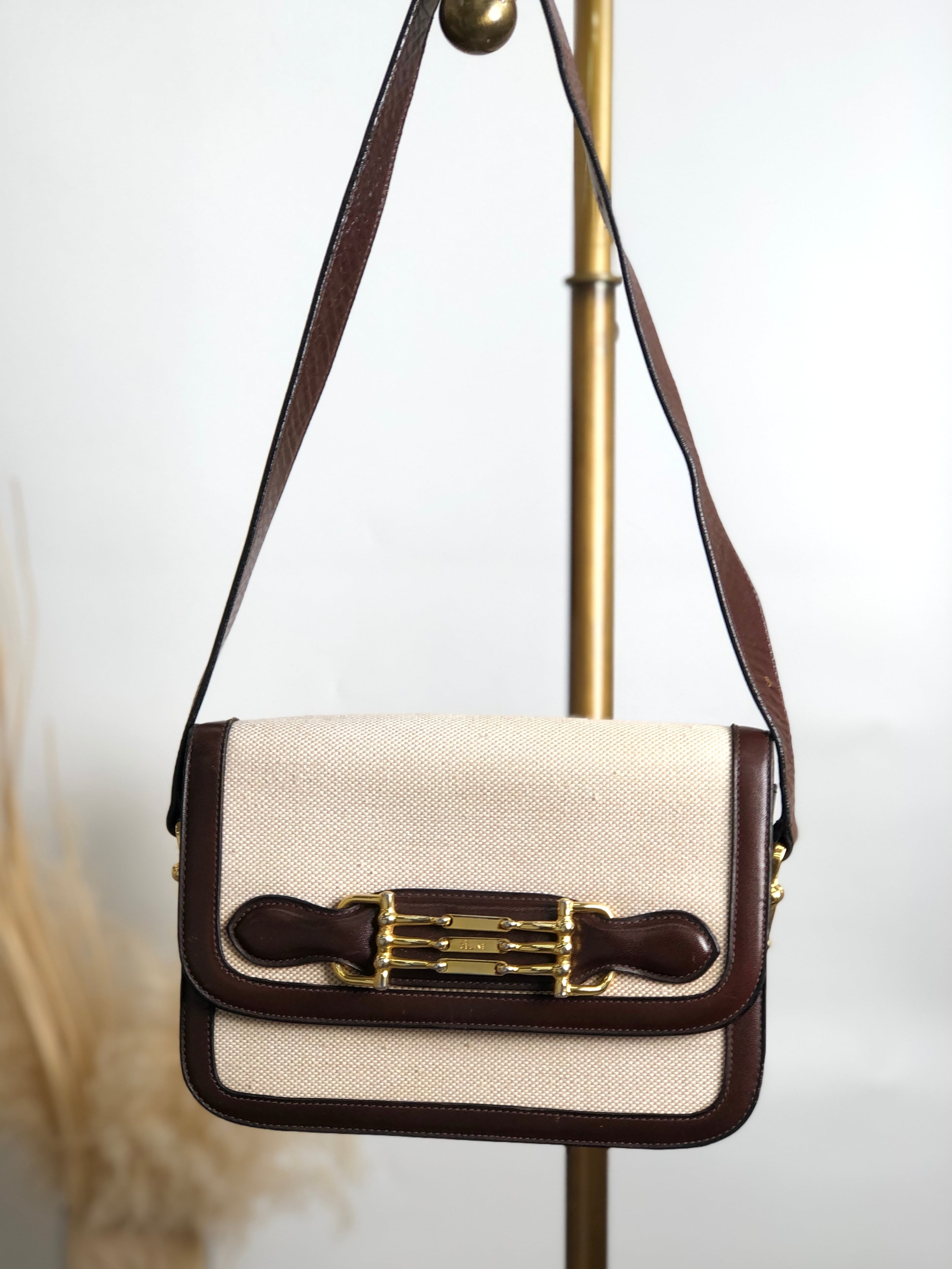 CELINE セリーヌ ホースビット キャンバス×レザー ショルダー