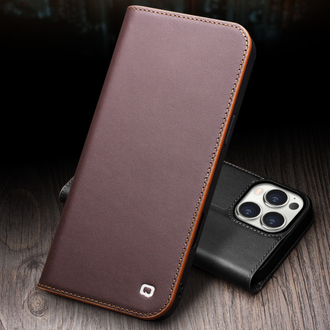 ◆iPhone 17/16/15/14/13/12/Pro/Pro Max/mini/Plus/Air◆ Genuine Leather Stitching Flip Case / 本革 ステッチ 手帳型 フリップ スマホケース