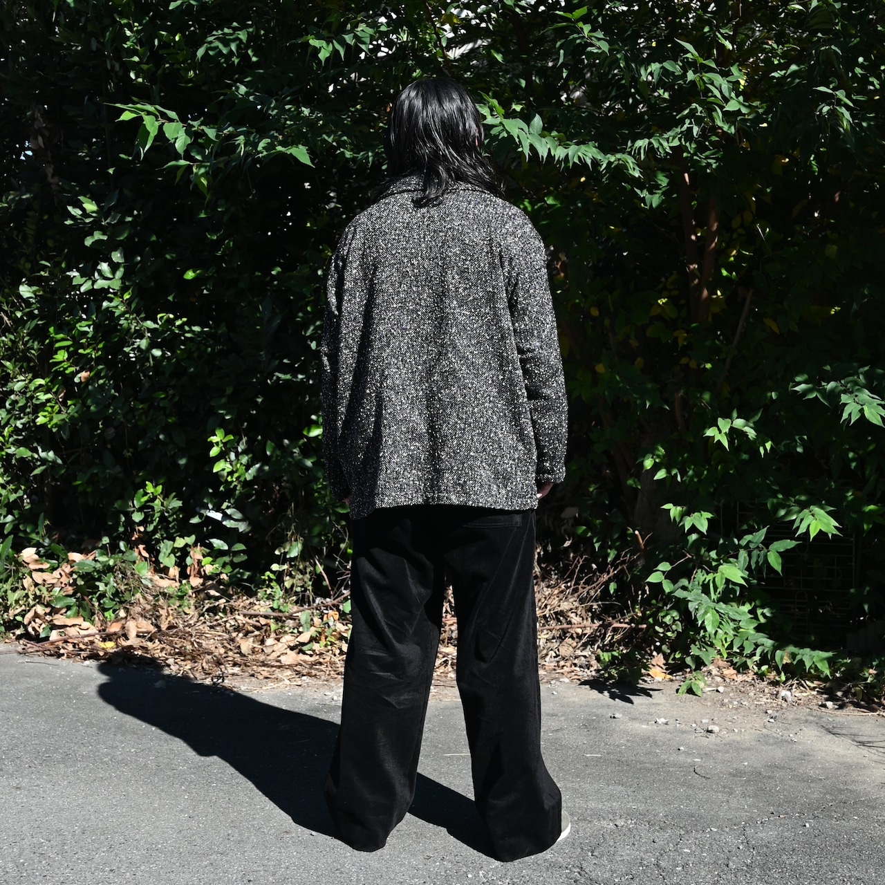 INTERIM(インテリム)ヴァージンウール主体のブークレツイードシャツジャケット