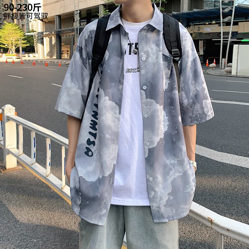 シャツ サマールーズカジュアル 大きめサイズ 夏物 ヒップホッププラスサイズ84889584668