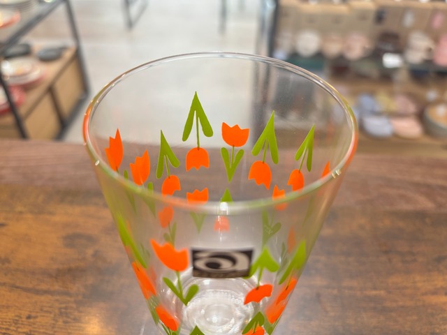 アデリアレトロ　脚付きグラス　