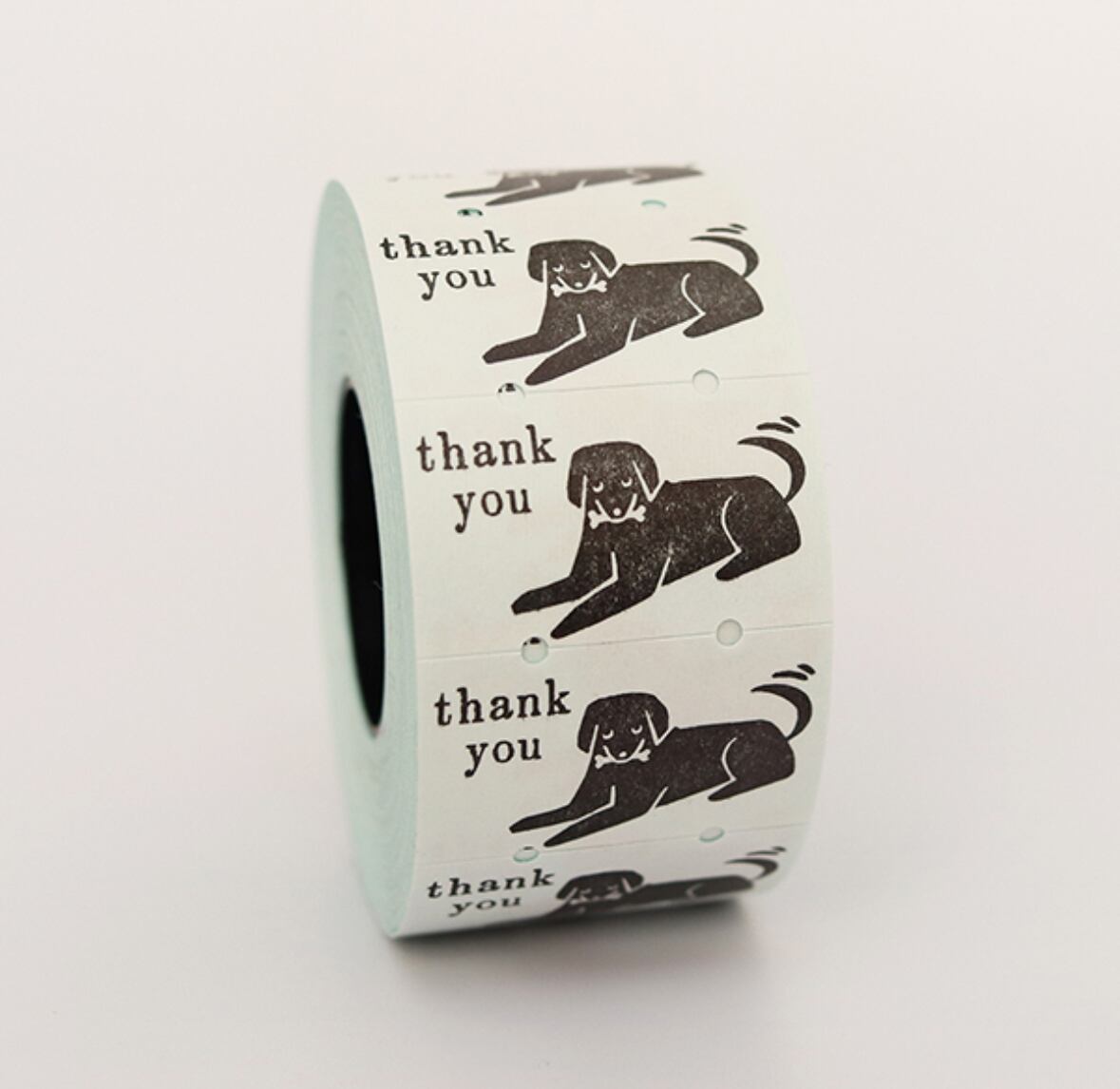 サブロ thank you 犬 強粘着・永久接着 30×18mmラベラーシールL SB03