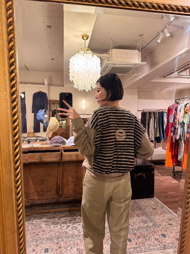 80s-90s "SONIA RYKIEL" Quilted Back Sweat Cardigan (MADE IN FRANCE)