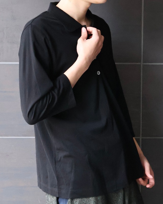 【y's for living】cropped sleeve polo shirt