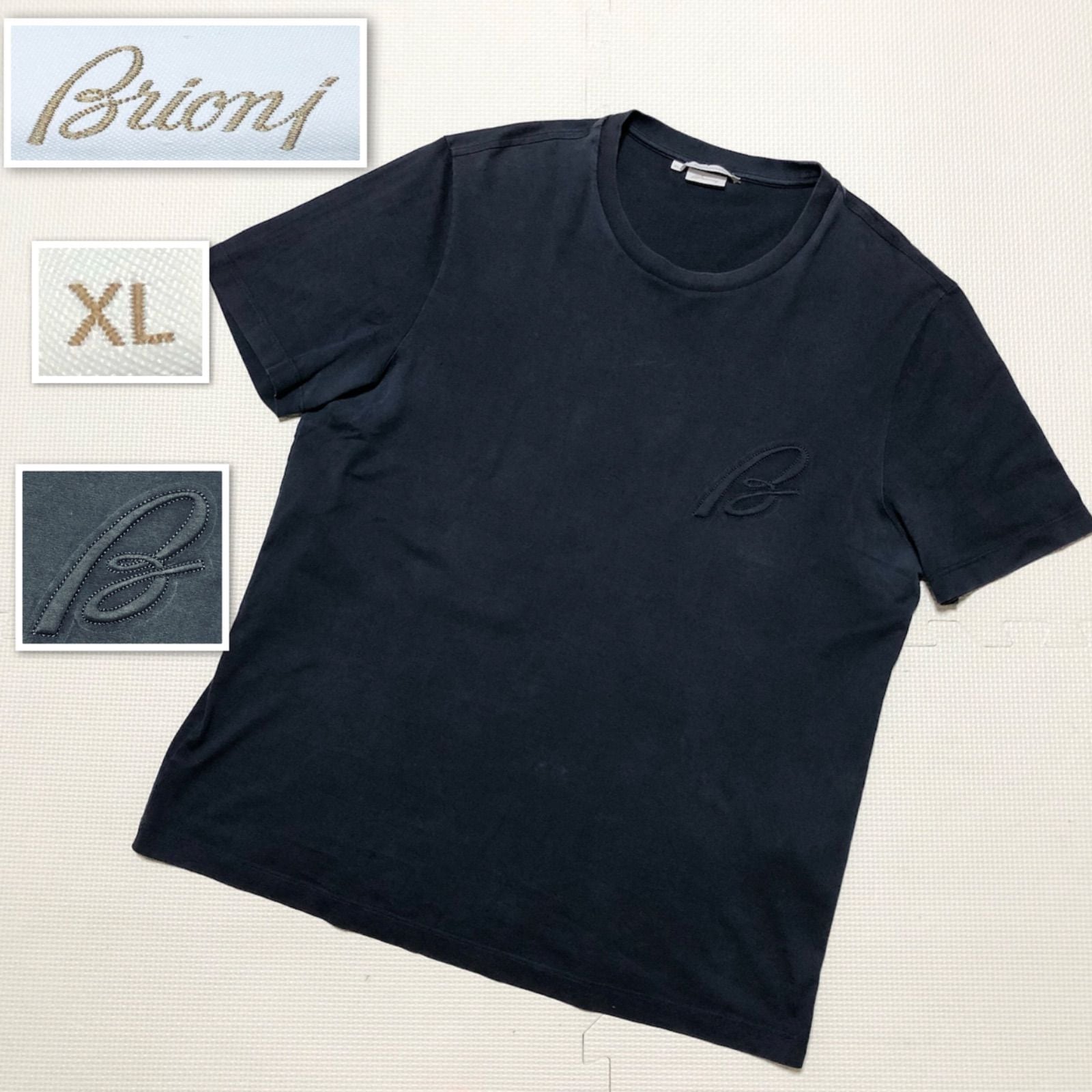 Brioni ブリオーニ ポケットTシャツ S イタリア製 □稀少XLサイズ□Brioni ブリオーニ 半袖Tシャツ ワンポイントロゴ XL