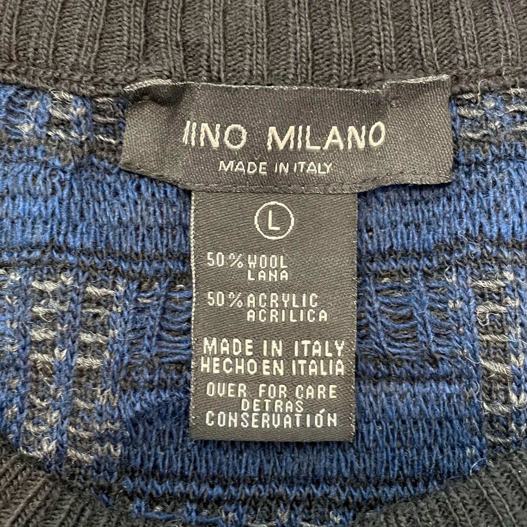 【希少】イタリア製 ニット セーター　総柄　大きめ　L