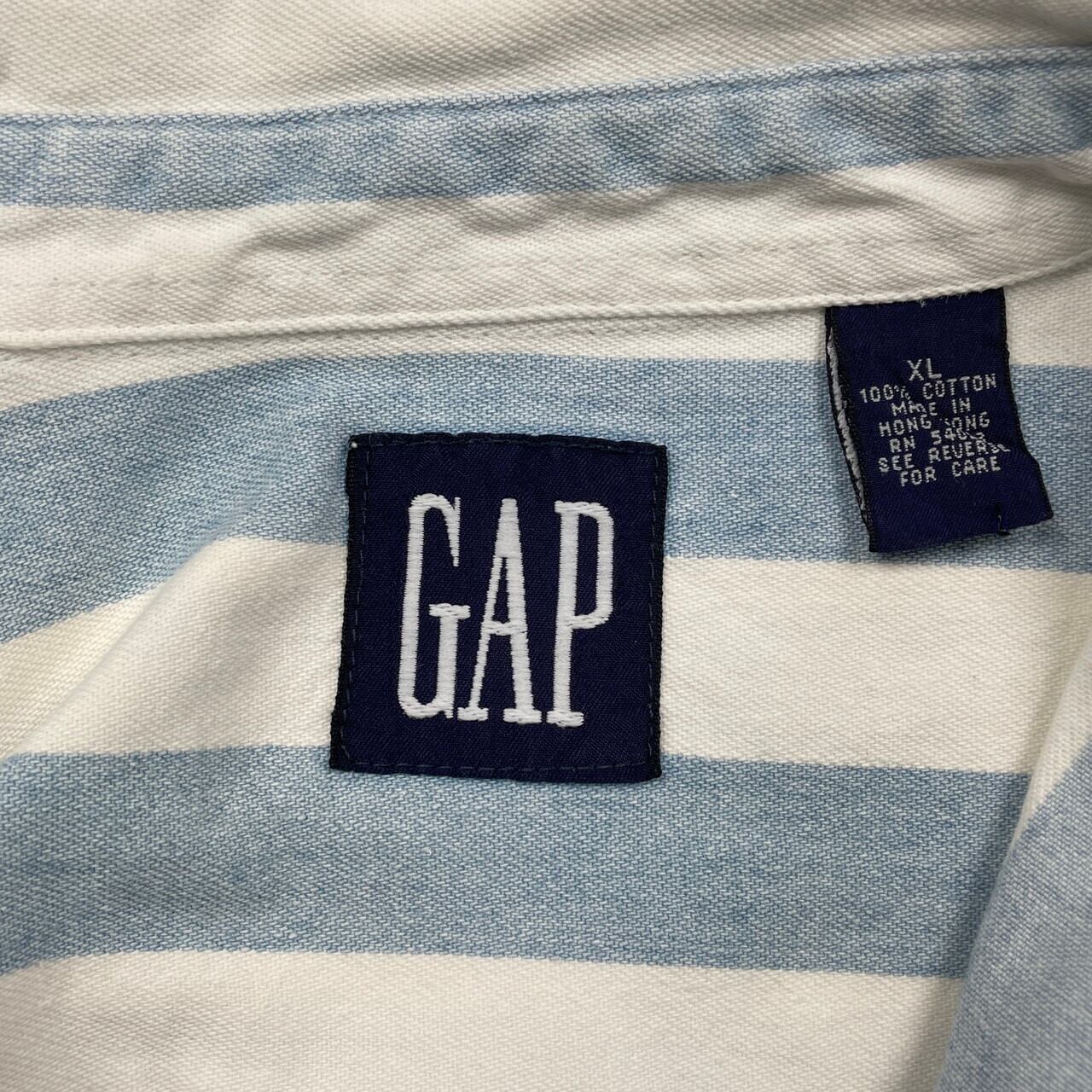 90年代 GAP オールドギャップ 長袖 ストライプシャツ メンズXL 古着