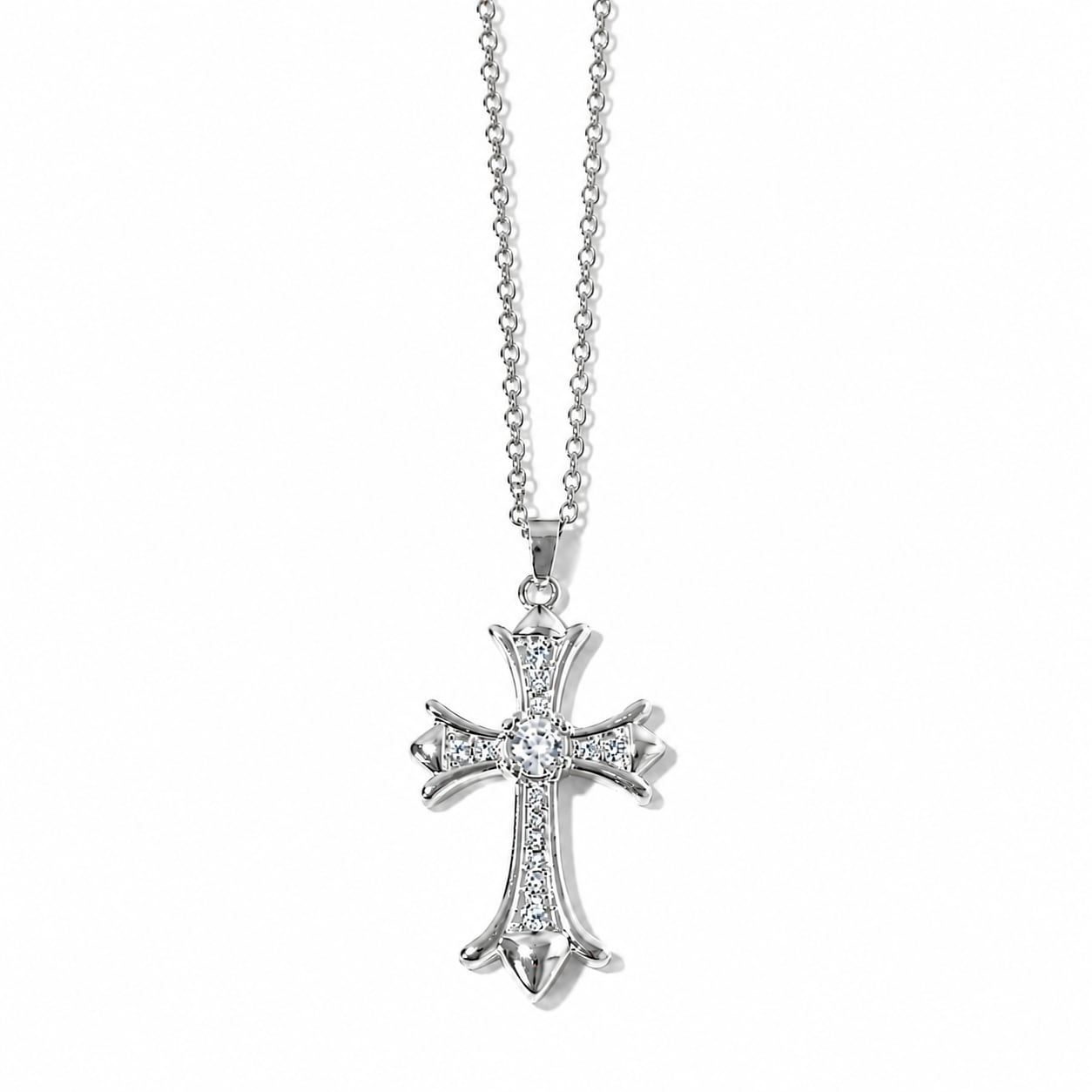 Regalia Zirconia Cross Necklace(シルバー)
