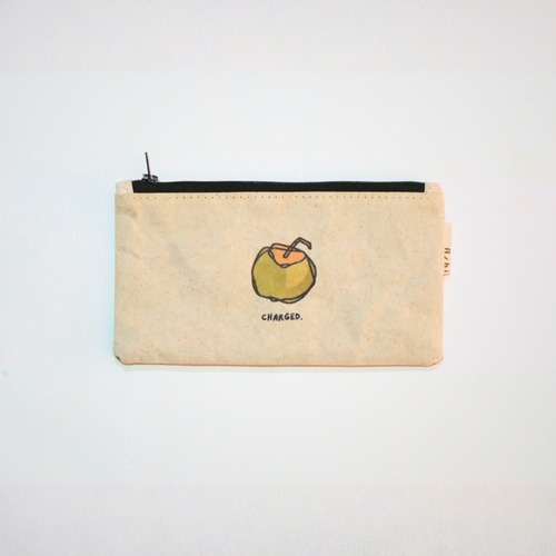 Ashi｜亜紙 Flat Pouch M＊Coconuts フルーツ柄 紙ポーチ バナナ ハンドメイド