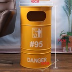 ゴミ箱 おしゃれ アメリカンレトロ ドラム缶 半円 ダストボックス ダストビン 5L インテリア アメリカン雑貨 ヴィンテージ ブリキ イエロー ブルー