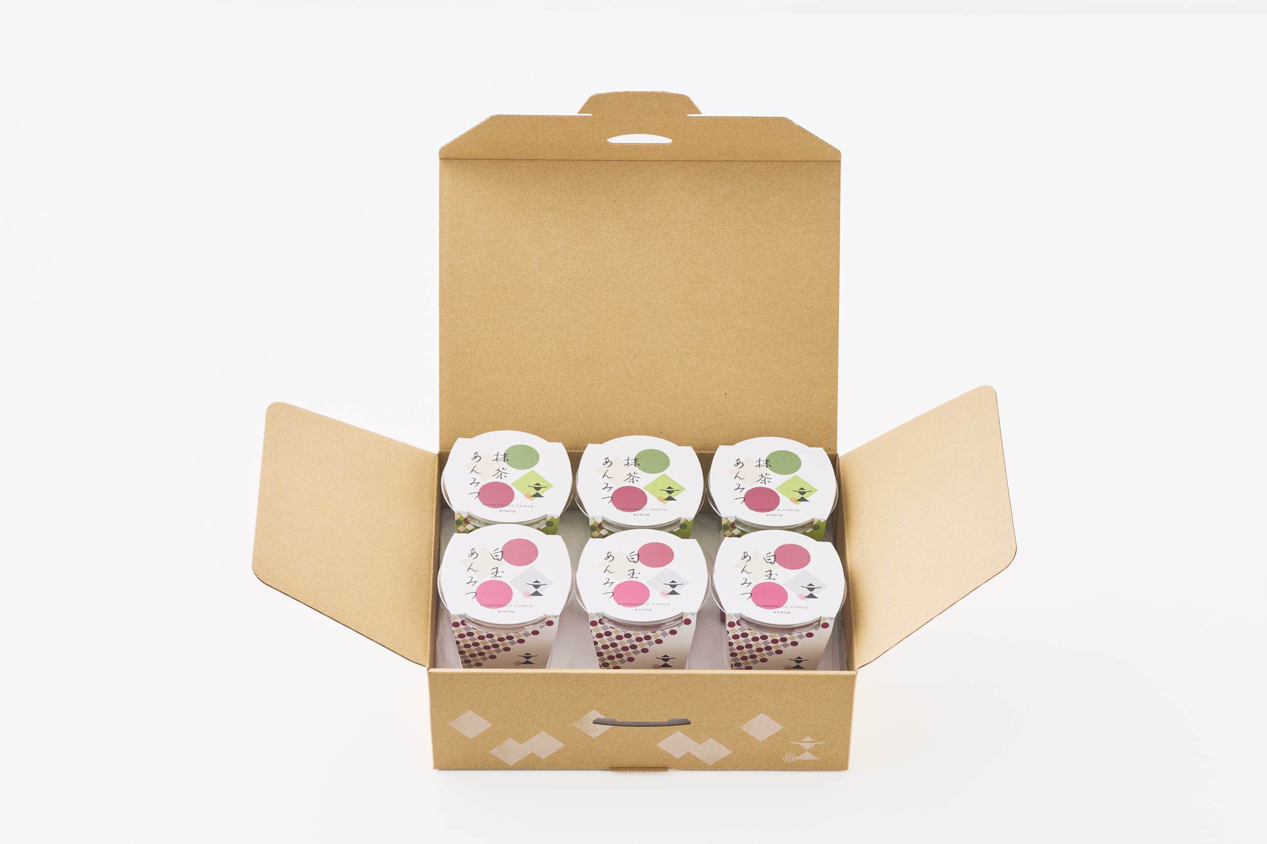 白玉あんみつ＆抹茶あんみつ 6個セット | 京甘味 文の助茶屋