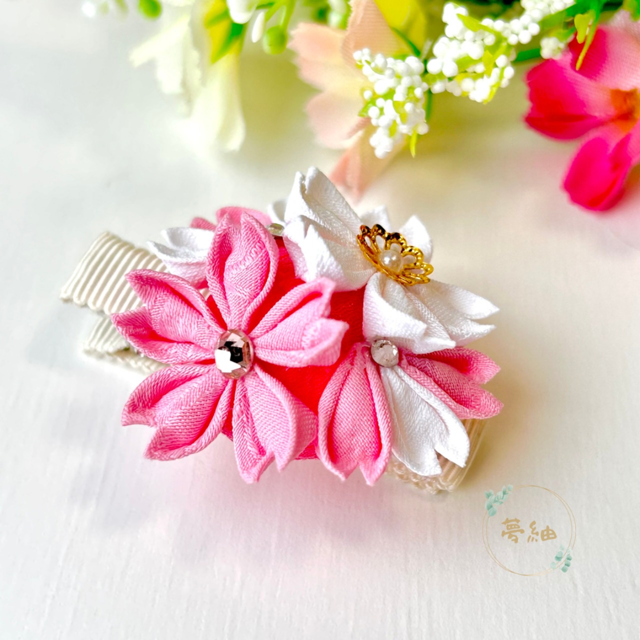 S-32☆チェリー柄ダブルリボン☆うわぐつタグ/シューズタグ⭐️匿名