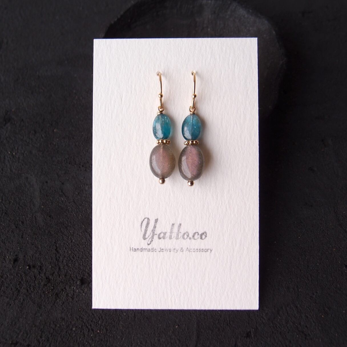 Kyanite × Labradorite Earrings／カイヤナイト×ラブラドライトピアス