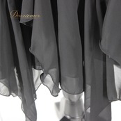 【美品 日本製社交ダンス衣装】スカート レッスンウェア 練習着 SEKINE セキ 黒 ブラック 無地 シンプル 透け感 かわいい