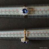 英国ヴィンテージジュエリー 18ctゴールド 天然サファイア 天然ダイヤモンド クラスターリング【約9~9.5号】(宝石鑑別書付)