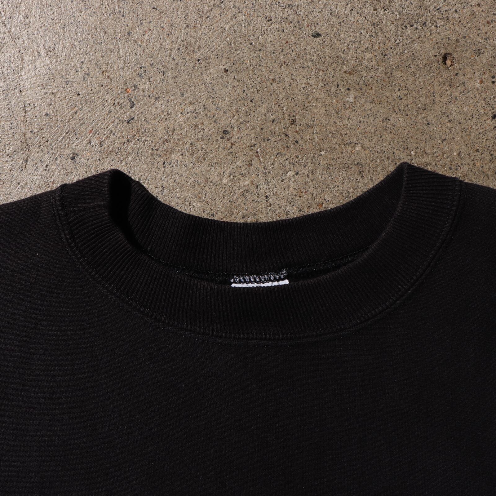 極美品 90s XL 黒 目あり リバースウィーブ ブラック 無地 スウェット 