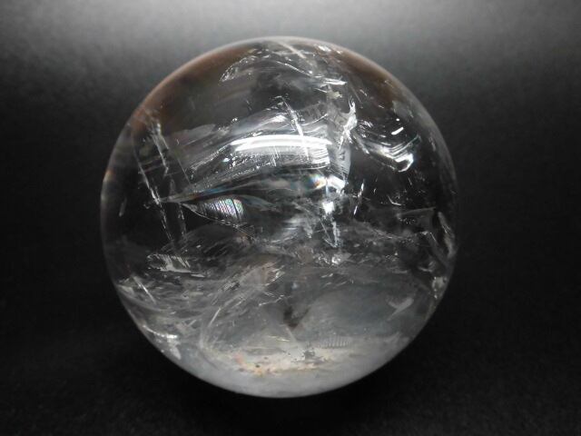 【送料無料】【高品質】69mm ブラジル産天然レインボー水晶玉 no.3