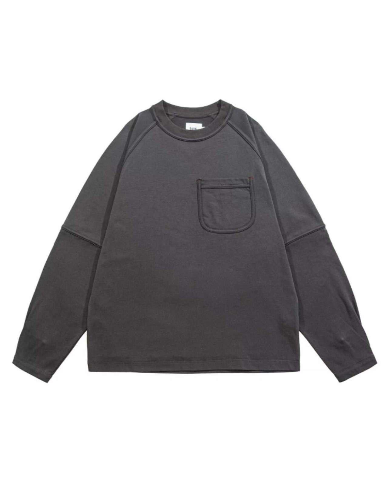 ドロップショルダーパッチポケット長袖Tシャツ S0670
