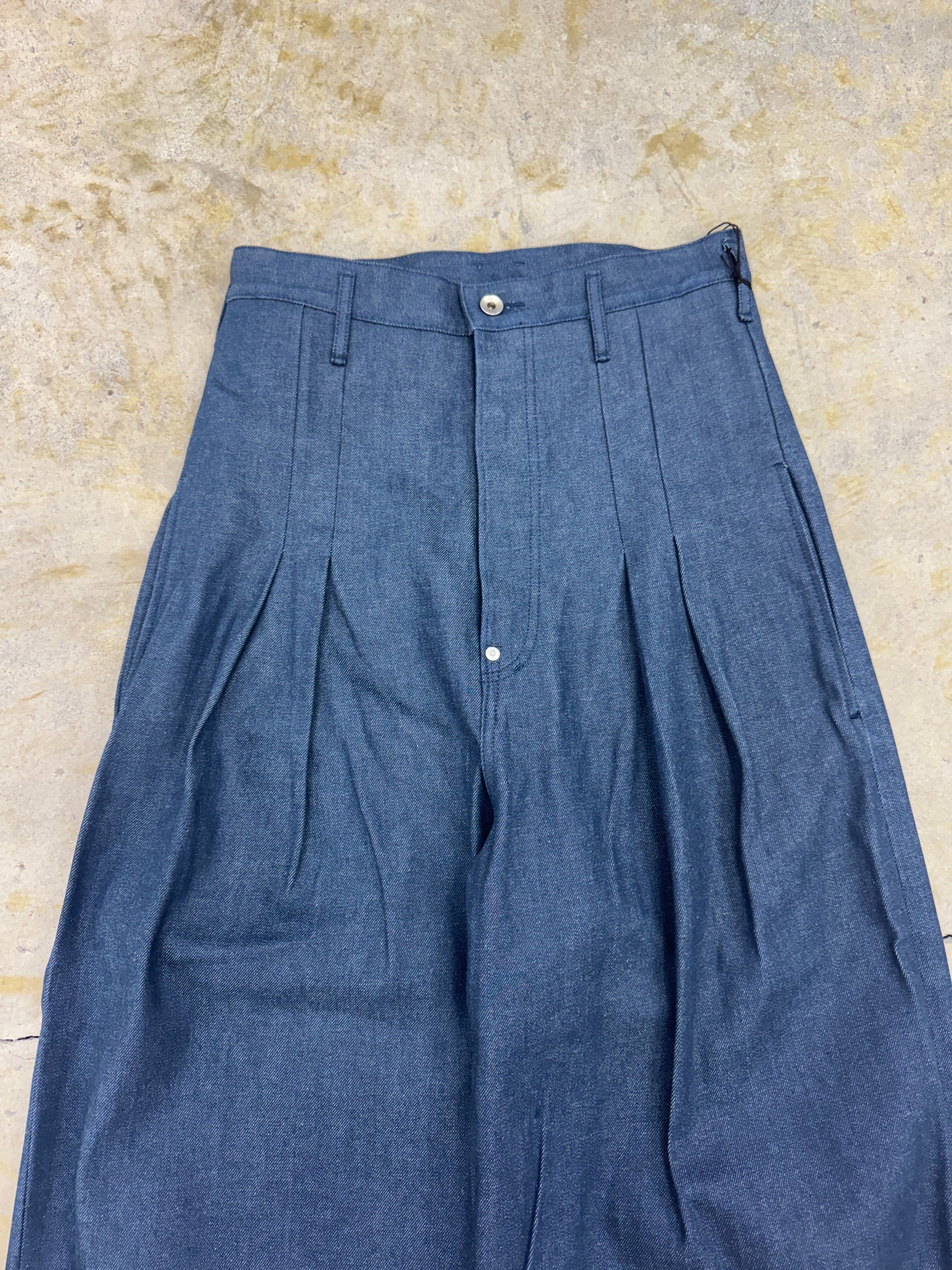 SOSHIOTSUKI HI WAIST バギーデニムパンツ SOSHIOTSUKI: ブルー Hi Waist デニム バギージーンズ | SSENSE 日本