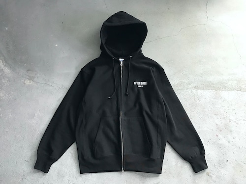 2023AW AFTER DARK "initialism" 12oz heavy weight full-zip hoodie【BLACK】