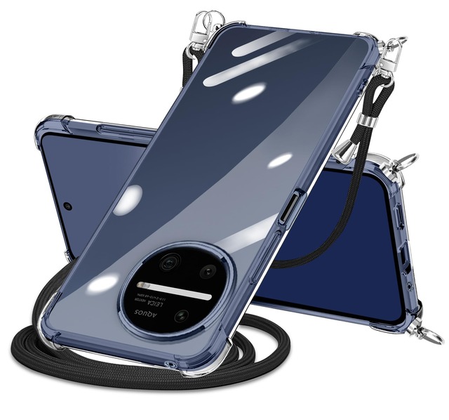 NISIILNG AQUOS R11 用 ケース クリア ショルダー アクオス r11 SH-51G カバー 肩掛け 耐衝撃