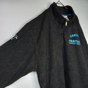 90s　NFL　ハーフジップ　フリース　アノラック　パンサーズ　刺繍ロゴ　裏起毛