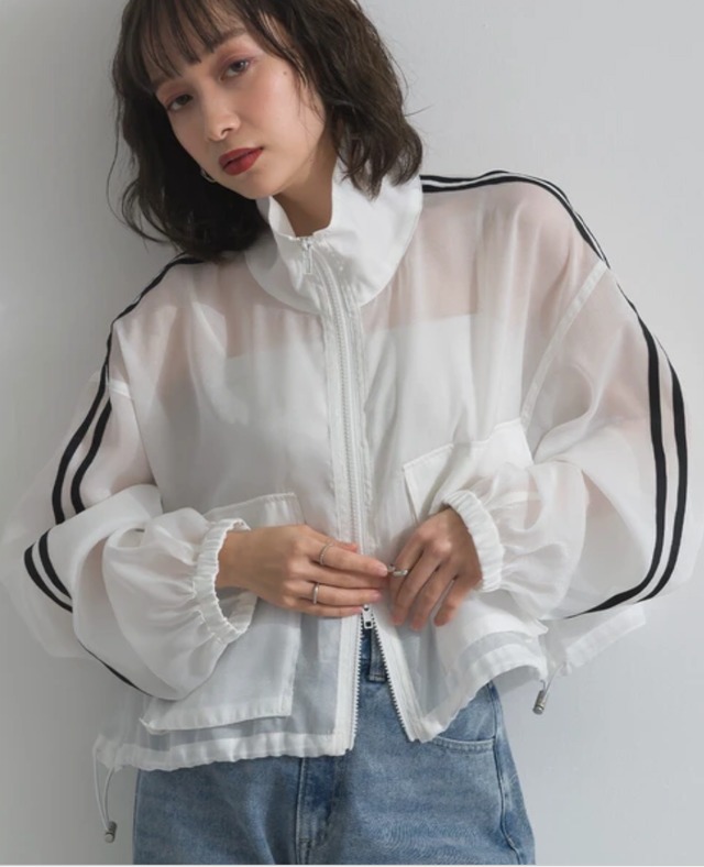 ナンバーミーTOKYO" SHEER TRUCK SHORT JACKET"WHITE