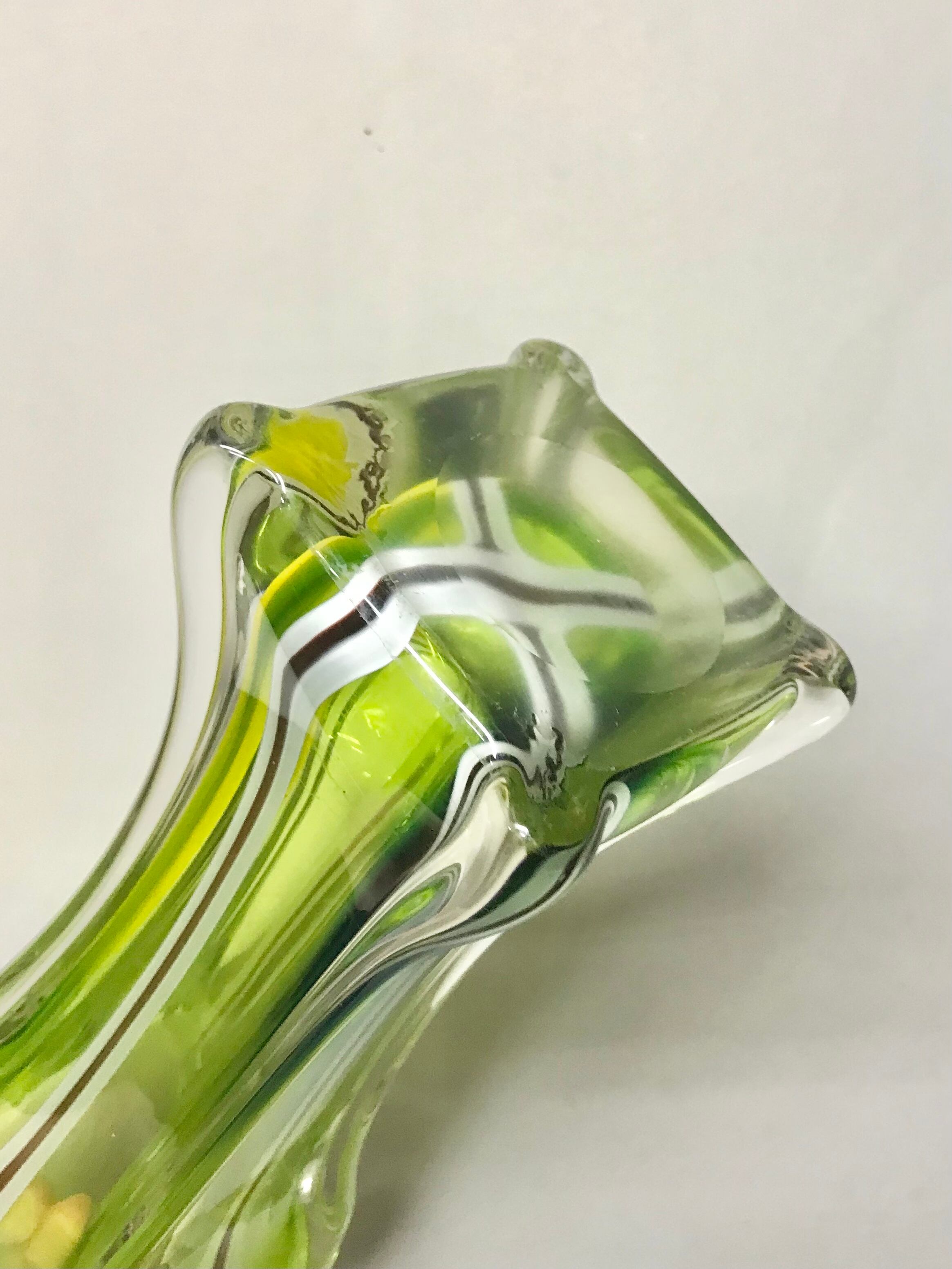 Vintage glass flower vase ヴィンテージ モダン ガラス フラワー 