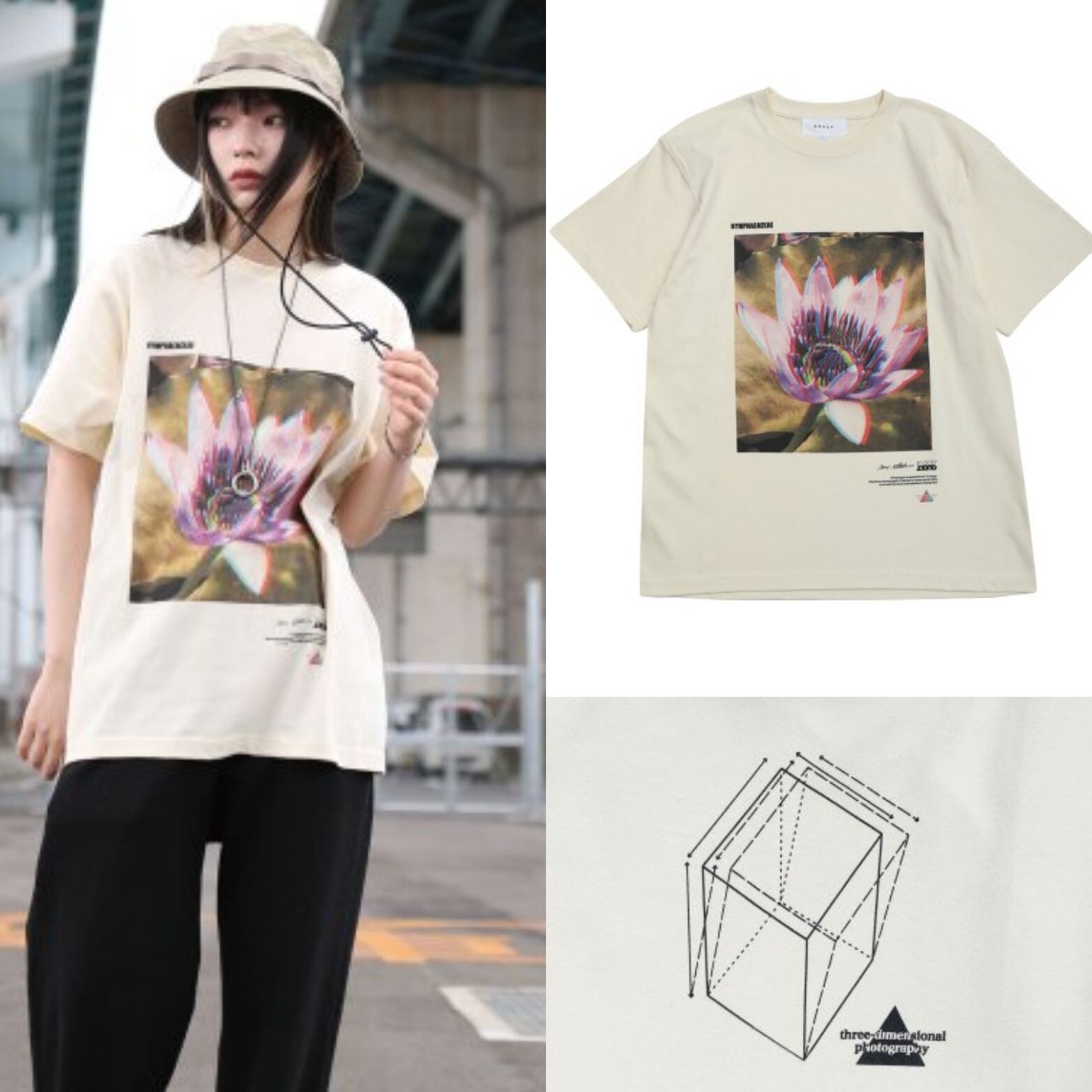 QUOLT  3D FLOWER TEE （アイボリー）