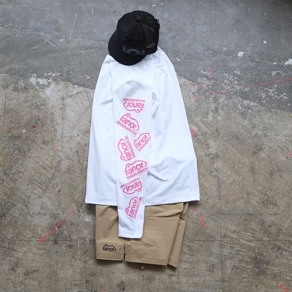 ranor(ラナー) TRAIL SURFACE LONG T-SHIRT WH×PINK | Pay ID
