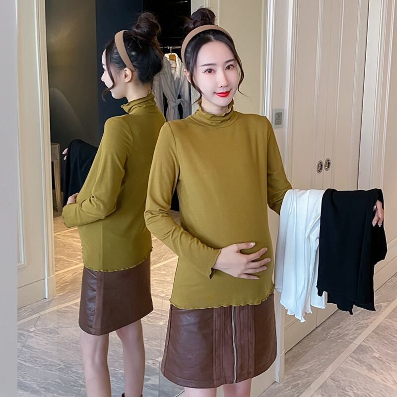 【新作】【送料無料】 6341＃秋冬モーダルマタニティシャツネックボトムシャツ服妊婦3XL4XLスリムホット妊娠トップス オータム 秋物 ウィンター 冬物 AL expec463444229694