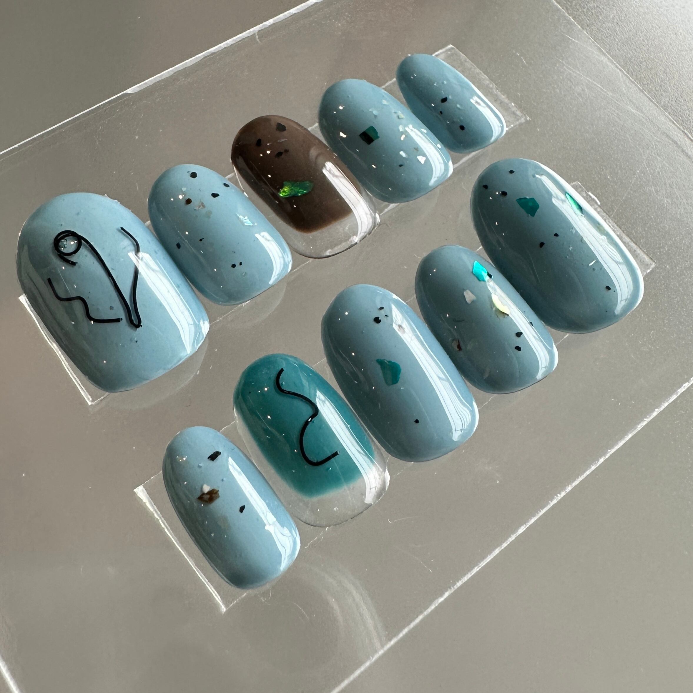 ネイルチップ・付け爪 mint mint / wire / simple【現品ネイルチップ】サイズ:M | tdp.studio
