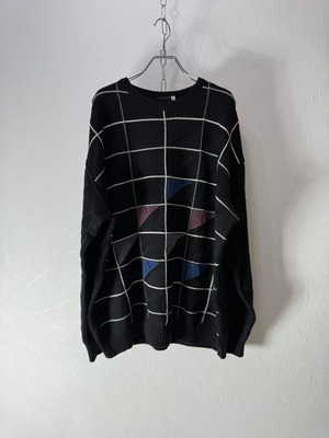 80~90’s ITALY made Geometric Wool Knit
