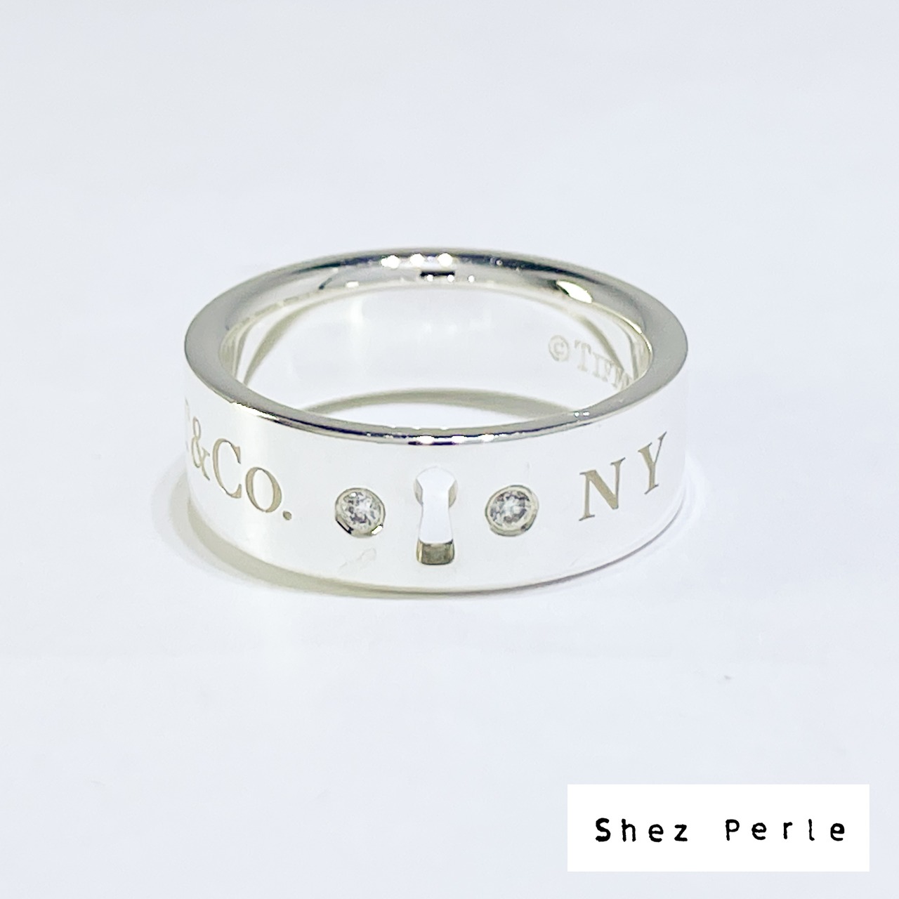 Tiffany&Co. 2Pダイヤ ロック シルバー925 7号 | 綺麗なティファニー 
