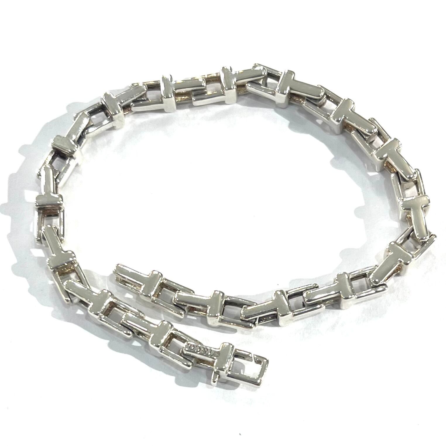 ヴィンテージ ヘビーノットリンクブレスレット シルバー925 激レア【TIFFANY&CO. 】2492 Tモチーフ リンクシルバーブレスレット
