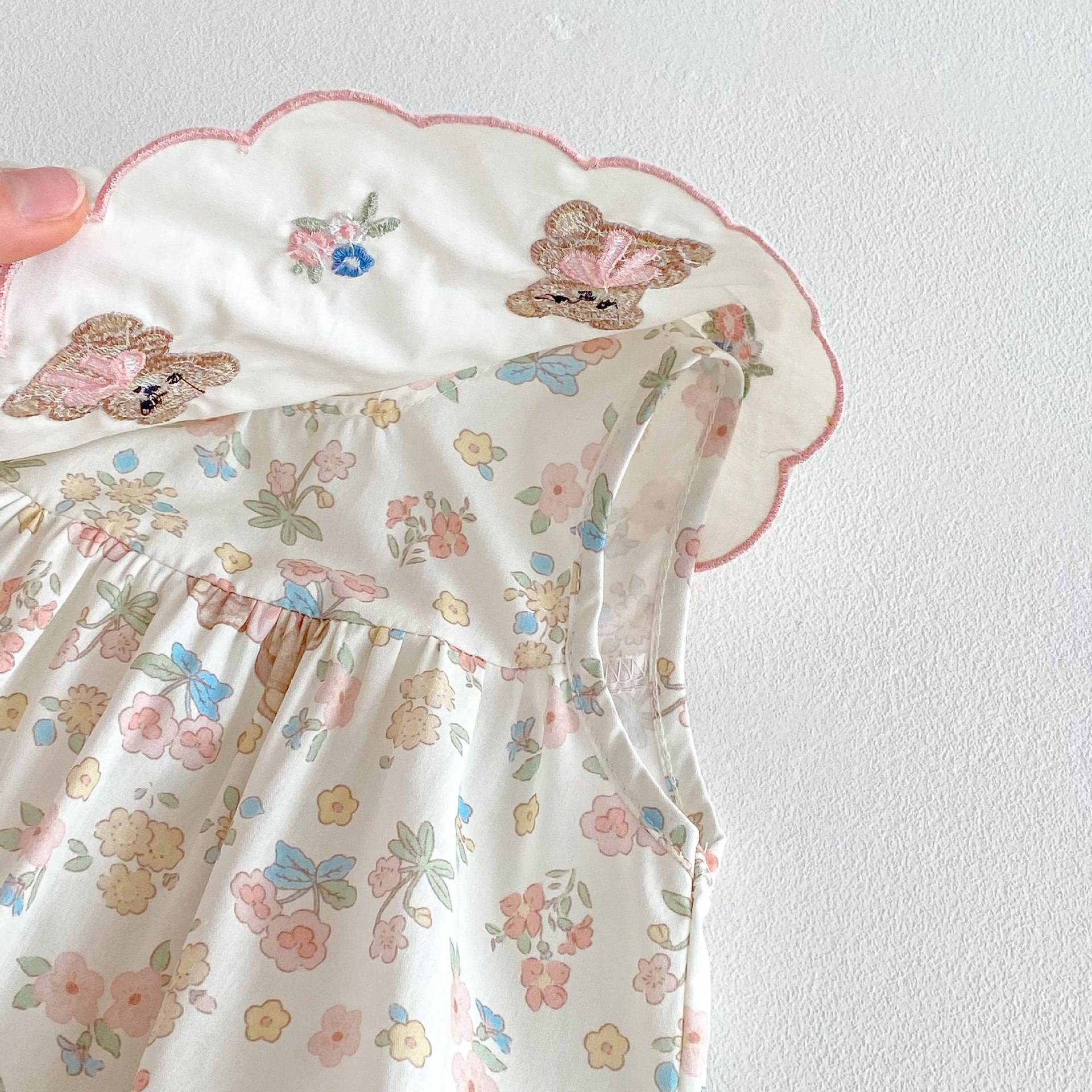 くま＆フラワーロンパース